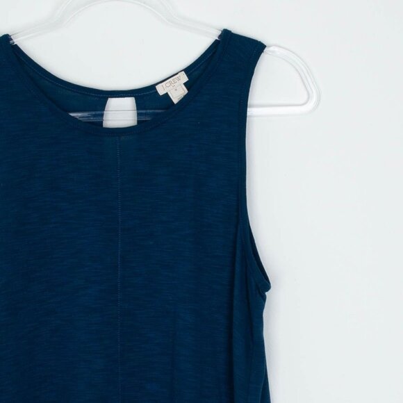 J. Crew Womens Drapey Tank Top With Silky Hem Size M Blue Sleeveless Minimalist - Picture 2 of 10